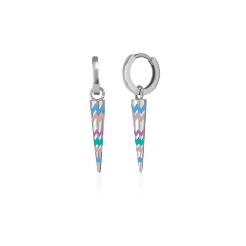 Womens Rainbow Spike Sterling Silver Drop Hoop Earring - - One Size - NastyGal UK (+IE) - Modalova