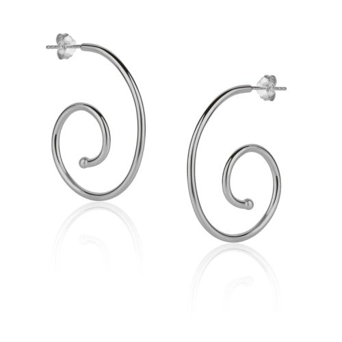 Womens Spiral Sterling Silver Stud Earring - - One Size - Spero London - Modalova