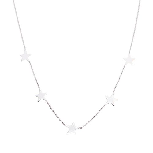 Womens Star Sterling Silver Station Necklace - - One Size - NastyGal UK (+IE) - Modalova
