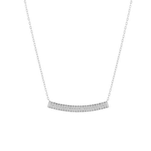 Womens Sterling Silver Concave Bar Necklace - White - - One Size - Spero London - Modalova