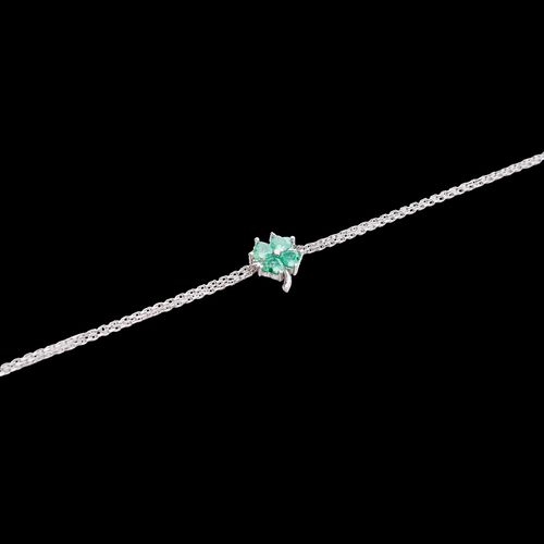 Womens Sterling Silver Four Leaves Clover Bracelet - Green - - One Size - NastyGal UK (+IE) - Modalova
