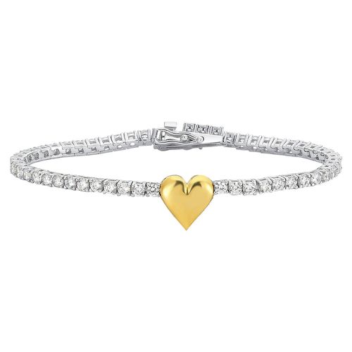 Womens Sterling Silver Heart Tennis Bracelet - - One Size - Spero London - Modalova