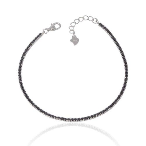 Womens Sterling Silver Mini Black Tennis Bracelet - - One Size - NastyGal UK (+IE) - Modalova