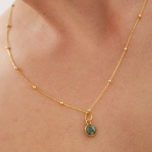 Womens Sterling Silver Natural Circle Pendant Necklace With Beaded Chain - - One Size - NastyGal UK (+IE) - Modalova