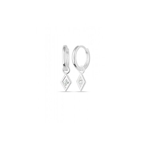 Womens Sterling Silver Rhombus Pave Spike Drop Earring - - One Size - NastyGal UK (+IE) - Modalova