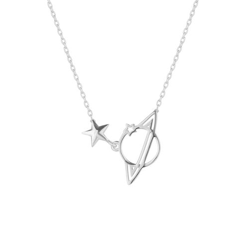 Womens Sterling Silver Saturn Necklace - - One Size - Spero London - Modalova