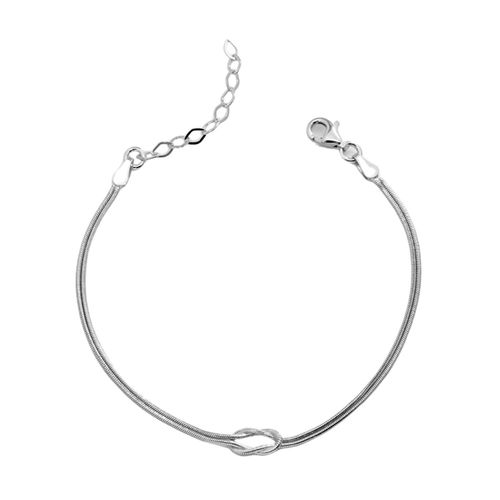 Womens Sterling Silver Snake Chain Knot Bracelet - - One Size - Spero London - Modalova