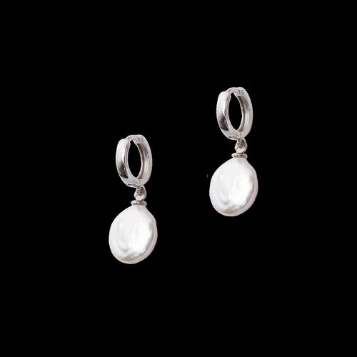 Womens Treated Freshwater Cultured Baroque Pearl Hoop Earrings - - One Size - Spero London - Modalova