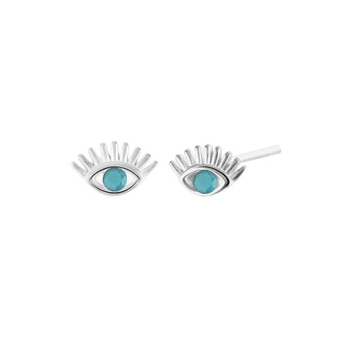 Womens Turquoise Bleu Eye Stud Earring Sterling Silver - - One Size - Spero London - Modalova