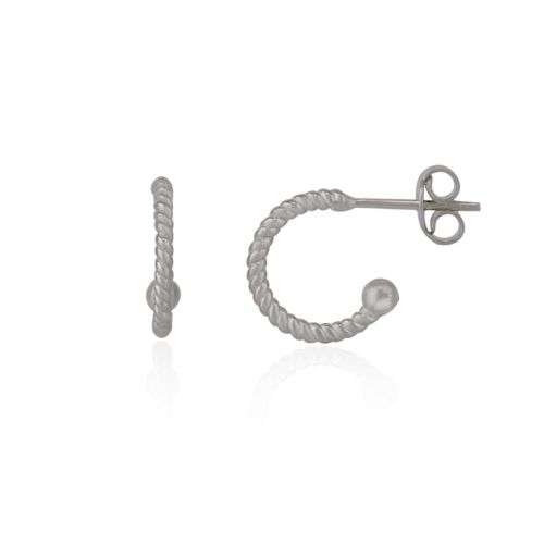 Womens Twisted Bead End Sterling Silver Earrings - - One Size - NastyGal UK (+IE) - Modalova