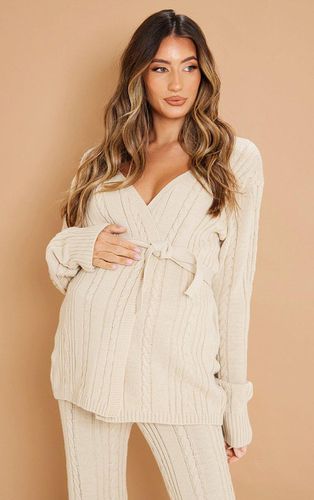 Womens Maternity Oatmeal Cable Knit Wrap Cardigan - - 8 - NastyGal UK (+IE) - Modalova
