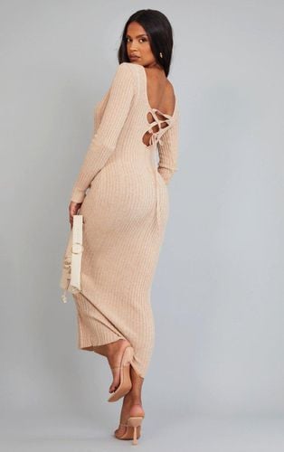 Womens Maternity Oatmeal Knitted Midaxi Tie Back Bodycon Dress - - 14 - NastyGal UK (+IE) - Modalova