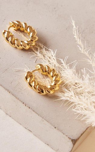 Womens Real Gold Plated Twisted Mini Hoop Earrings - - One Size - NastyGal UK (+IE) - Modalova