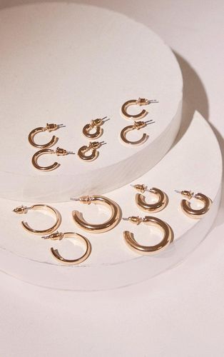 Womens Gold Simple Hoop 6 Pack Earrings - - One Size - NastyGal UK (+IE) - Modalova
