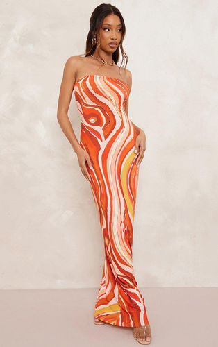 Womens Swirl Print Slinky Bandeau Maxi Dress - 4 - NastyGal UK (+IE) - Modalova