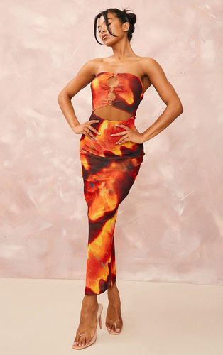 Womens Tie Dye Print Ring Cut Out Bandeau Maxi Dress - 4 - NastyGal UK (+IE) - Modalova
