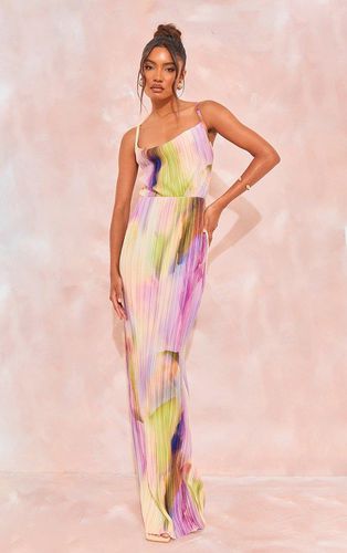 Womens Tall Watercolour Print Plisse Strappy Maxi Dress - 6 - NastyGal UK (+IE) - Modalova