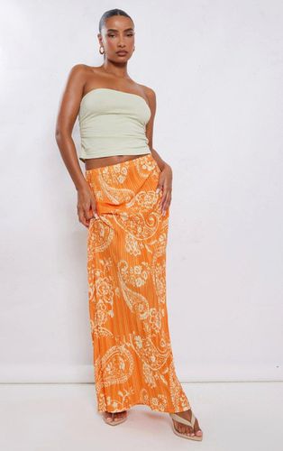 Womens Blurred Floral Printed Plisse Maxi Skirt - 4 - NastyGal UK (+IE) - Modalova