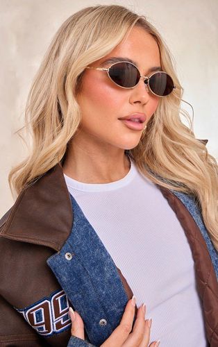 Womens Gold Slim Oval Lens Sunglasses - - One Size - NastyGal UK (+IE) - Modalova