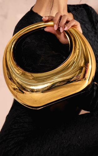 Womens Gold Hard Smooth Curve Hand Bag - - One Size - NastyGal UK (+IE) - Modalova