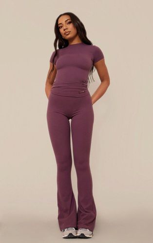 Womens Tall Eggplant Core Collection Tab Contour Sculpt Foldover trousers - - 6 - NastyGal UK (+IE) - Modalova