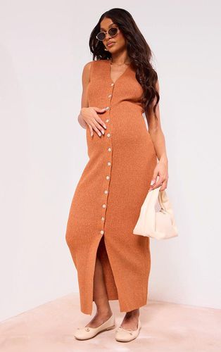 Womens Maternity Rust Knit Sleeveless Button Up Maxi Dress - - 14 - NastyGal UK (+IE) - Modalova