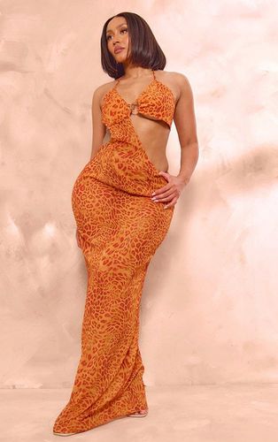 Womens Shape Leopard Printed Chiffon Ring Detail Maxi Dress - 6 - NastyGal UK (+IE) - Modalova
