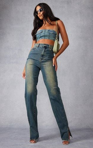 Womens Tall Indigo Vintage Wash Split Hem Jeans - - 12 - NastyGal UK (+IE) - Modalova