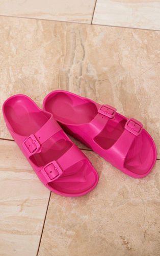 Womens Bright Wide Fit Rubber Buckle Footbed Sliders - 5 - NastyGal UK (+IE) - Modalova