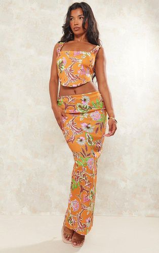 Womens Floral Print Stretch Woven Low Rise Midaxi Skirt - 6 - NastyGal UK (+IE) - Modalova