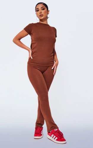Womens Petite Coffee Knitted Flared Trousers - - 4 - NastyGal UK (+IE) - Modalova