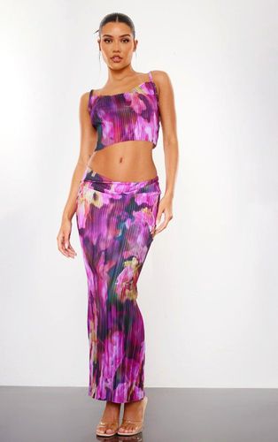 Womens Floral Print Plisse Maxi Skirt - 16 - NastyGal UK (+IE) - Modalova