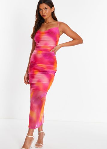 Womens Print Mesh Cowl Neck Midaxi Dress - - 6 - NastyGal UK (+IE) - Modalova