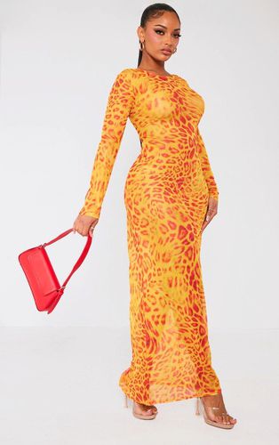 Womens Shape Bright Leopard Print Mesh Maxi Dress - 8 - NastyGal UK (+IE) - Modalova