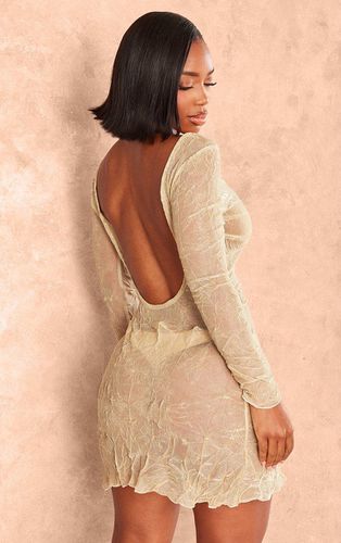 Womens Shape Gold Glitter Sheer Long Sleeve Bodycon Dress - - 16 - NastyGal UK (+IE) - Modalova