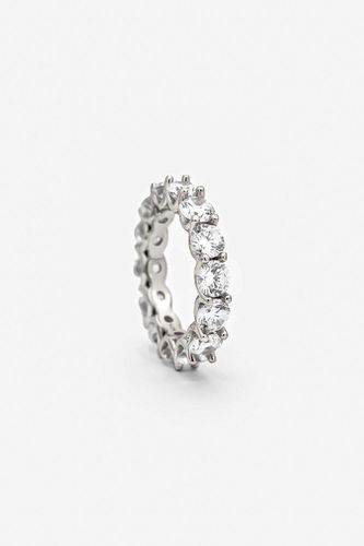Womens Silver Thick Stacking Ring With Round Stones - - O - MUCHV - Modalova