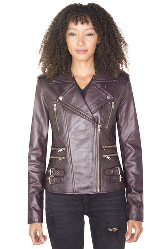 Womens Leather Vintage Brando Biker Jacket-Orlando - - 18 - Infinity Leather - Modalova