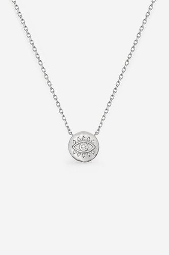 Womens Silver Evil Eye Coin Necklace - - 18 inches - MUCHV - Modalova