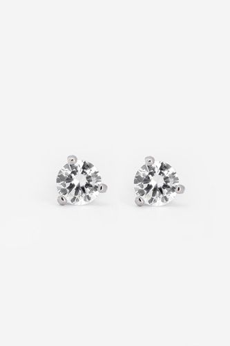Womens Silver Round Diamond Look Stud Earrings - - One Size - NastyGal UK (+IE) - Modalova