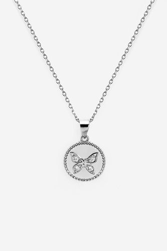 Womens Silver Butterfly Coin Necklace - - 18 inches - NastyGal UK (+IE) - Modalova