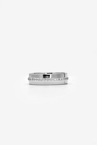 Womens Silver Thick Ring Band With Stones - - O - NastyGal UK (+IE) - Modalova