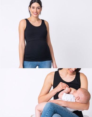 Black Maternity & Nursing Tank Top - Seraphine - Modalova