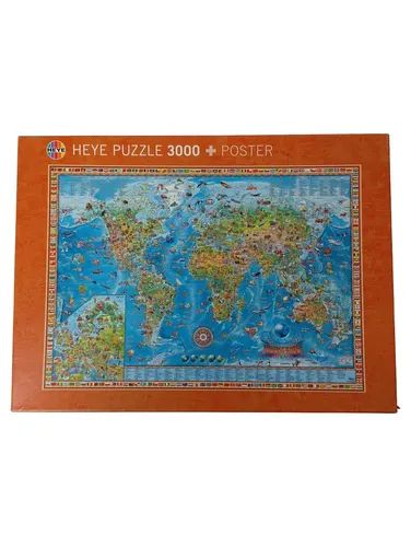 Puzzle 3000 Teile Weltkarte bunt mit Poster - Top Zustand! - HEYE - Modalova