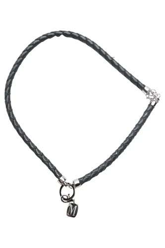 Halskette Leder Silber Anhänger 'M' Damen - MADELEINE - Modalova