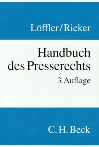 Handbuch des Presserechts 3. Auflage Juristisch - C.H. BECK - Modalova