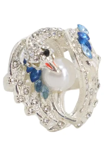 Ring Gr.55 Silber Blau Perlen Strass - MARKENLOS - Modalova