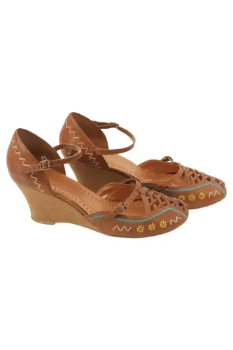 Sandaletten Damen Gr. 41 Leder Vintage Boho - BRONX - Modalova