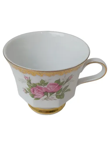 Kaffeetasse Weiß Gold Blumenmuster Porzellan - WINTERLING - Modalova