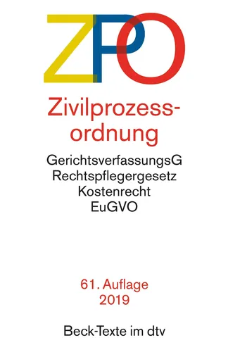 ZPO Zivilprozessordnung Beck-Texte 61. Auflage 2019 Braun - DTV - Modalova
