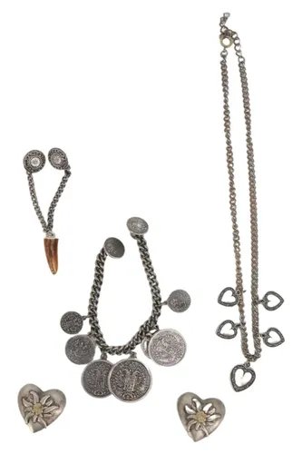 Vintage Halskette mit Anhänger Silberfarben Uni 42 cm - Stuffle - Modalova